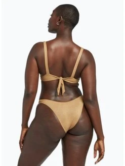 Vitamin A California High Leg Bottom In Golden Glow Metallic