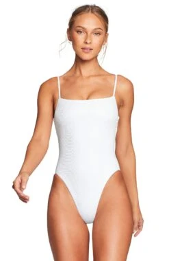Vitamin A Jenna One Piece Swimsuit In White EcoTex