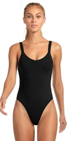 Vitamin A EcoRib Leah One Piece Swimsuit In Black