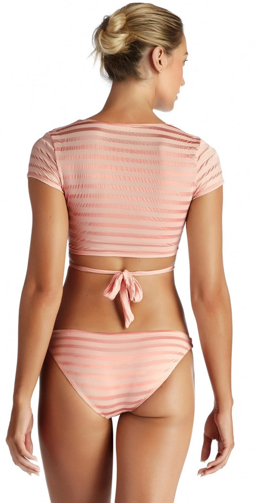 Vitamin A Ballerina Wrap Top In Pink Ballet Stripe – Bild 2