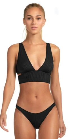 Vitamin A EcoRib Nicole Bikini Top In Black