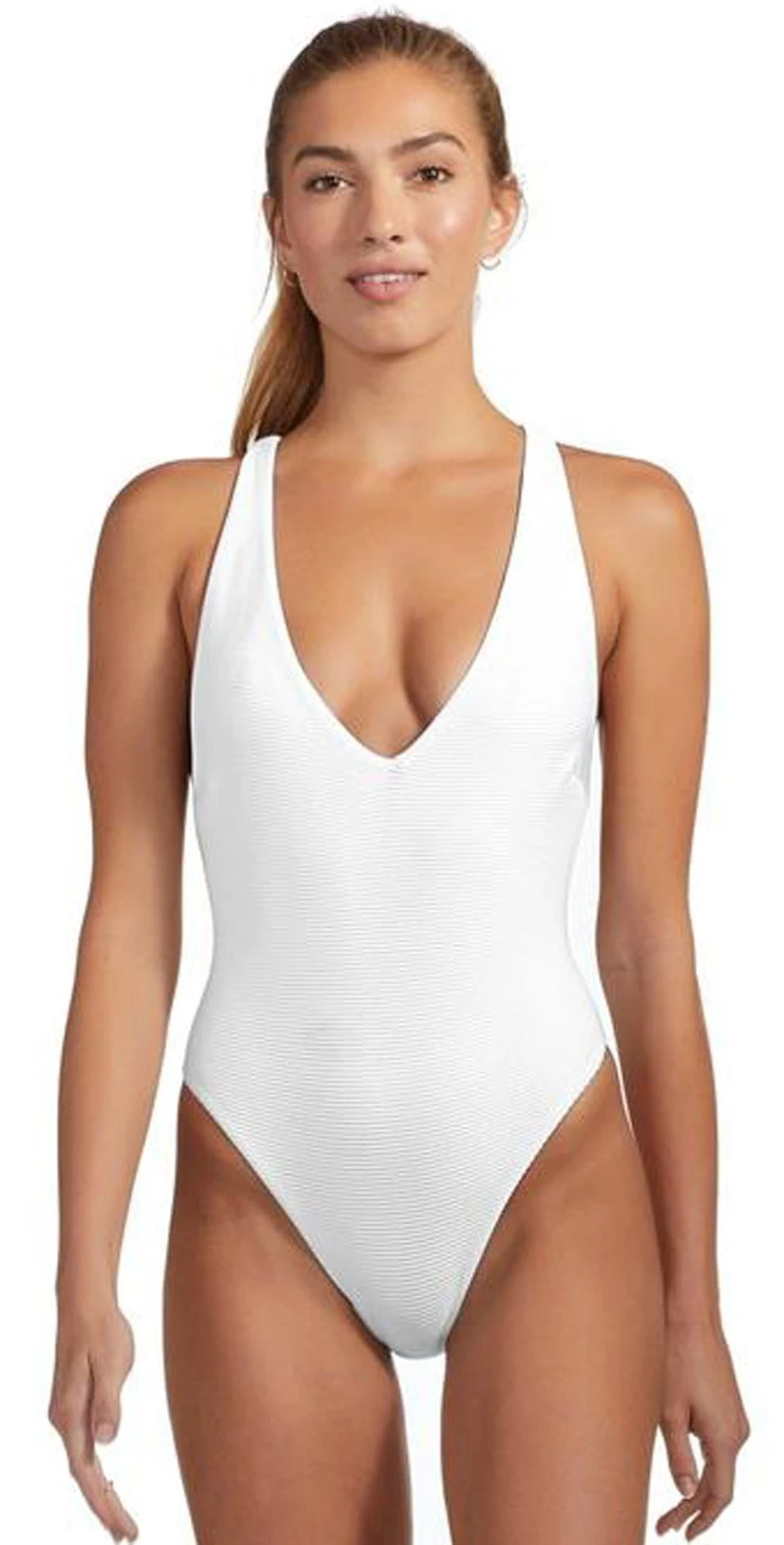 Vitamin A BioRib Alana Full Coverage One Piece Swimsuit In White – Bild 2