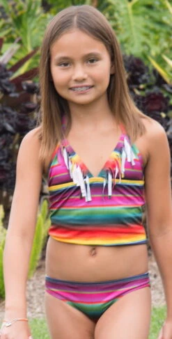 PilyQ Kids Maya Fringe Tankini Set MAY-813T