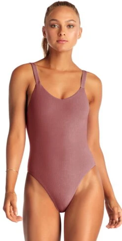 Vitamin A Leah EcoRib One Piece Bodysuit In Rose 76M DRR