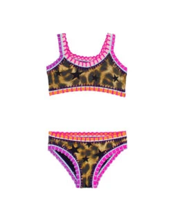 PQ Swim Girls Jungle Sporty Rainbow Embroidered Bikini