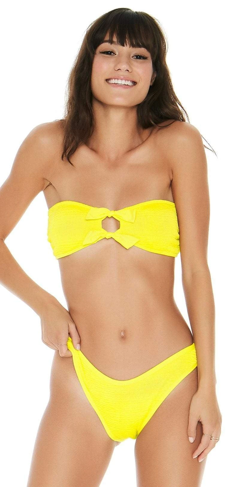 L Space Whiplash Pucker Up Bikini Bottom In Yellow PKWPB18-CAY – Bild 2