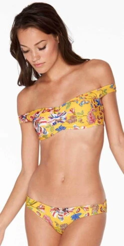 L*Space Ziggy Pacific Bloom Bikini Top In Sunshine Gold