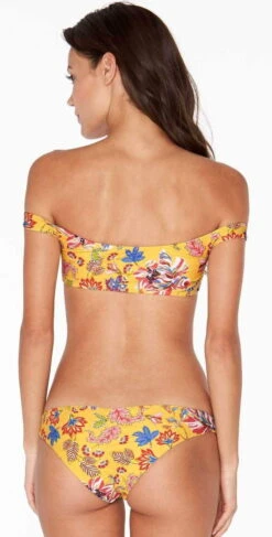 L*Space Emma Pacific Bloom Bikini Bottom In Sunshine Gold